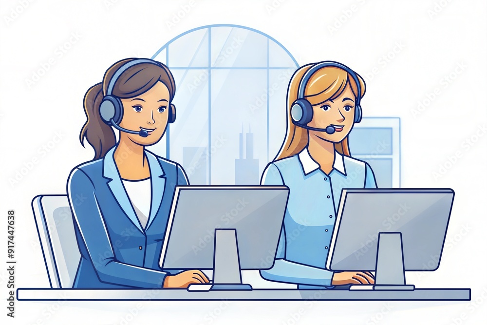 a call center operator, a girl working in a call center a call center operator, a girl working in a call center