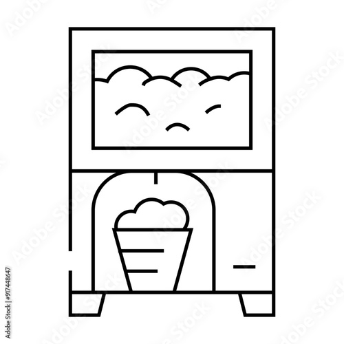 pop corn machine line icon vector. pop corn machine sign. isolated contour symbol black illustration