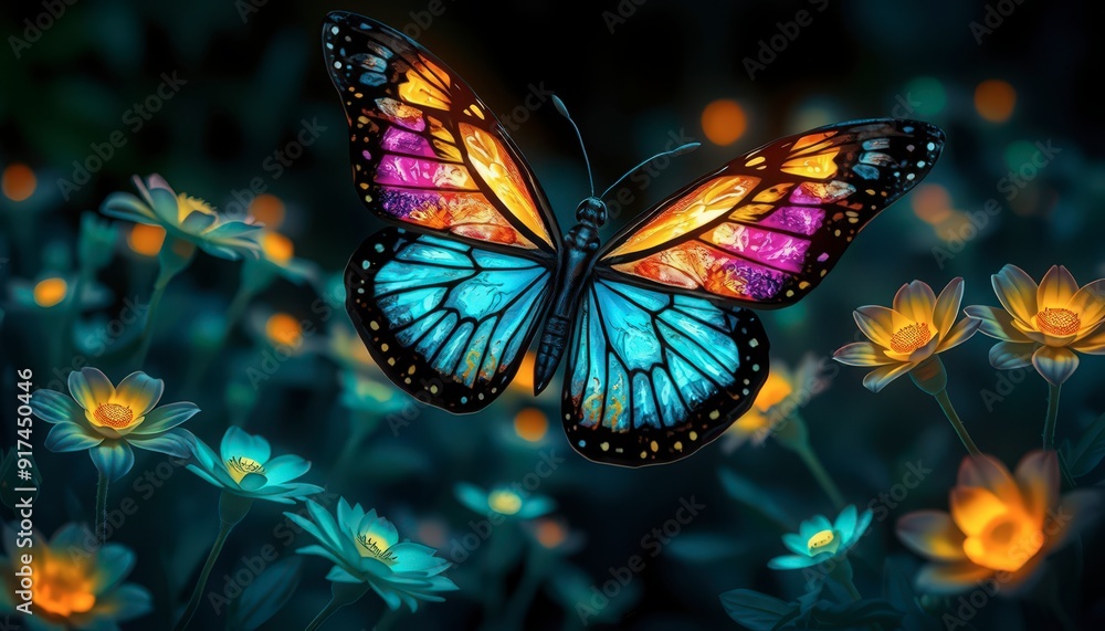 Colorful Butterfly on Flowers. Colorful Butterfly on Flowers.