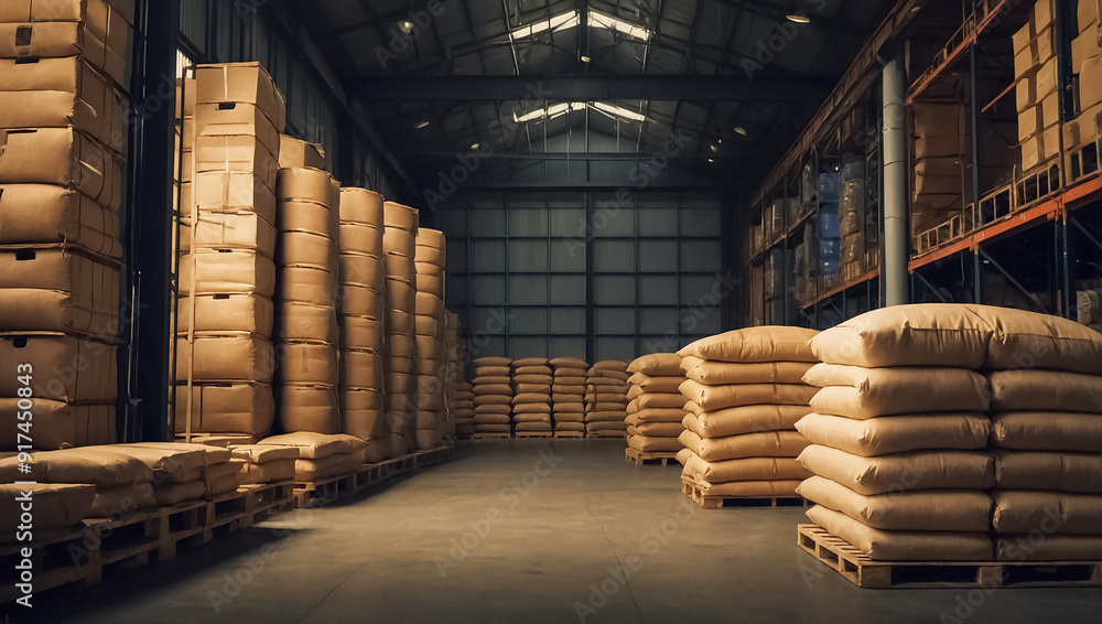 bags in warehouse, storage bags in warehouse, storage