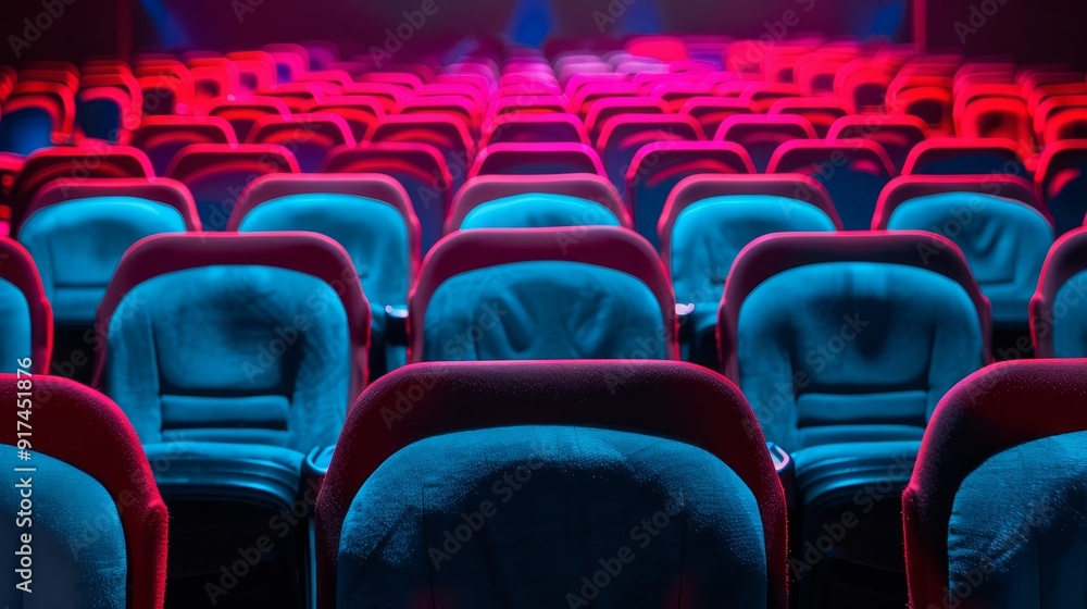 Obraz premium Theater festival showcasing playwriting changes, cultural display, innovation, copy space, focus on all objects with deep depth of field.