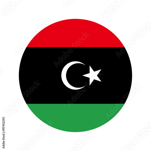Round Libya flag icon