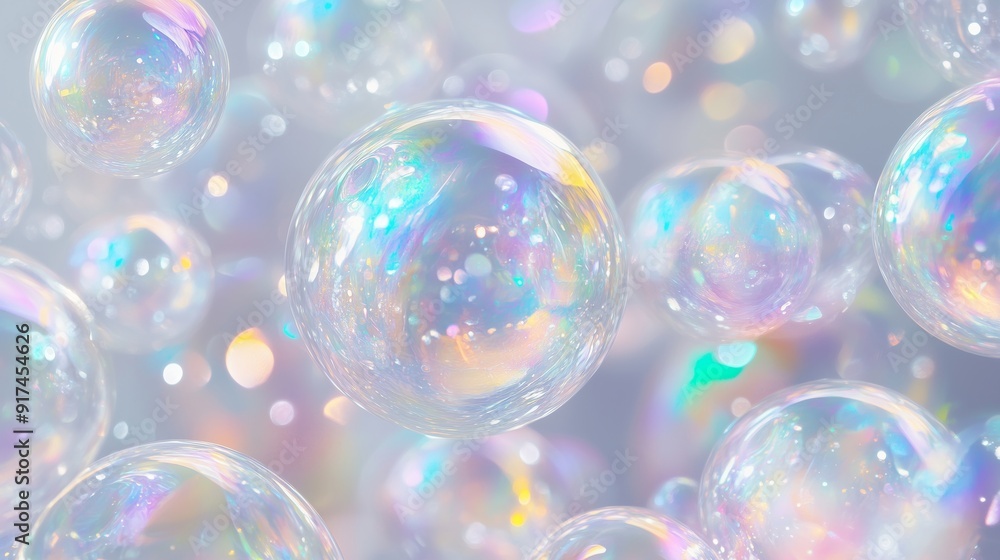 A Whimsical Display of Colorful Floating Bubbles A Whimsical Display of Colorful Floating Bubbles