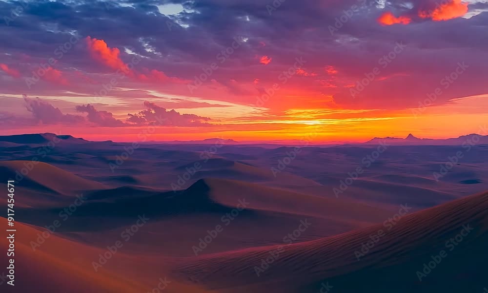 Desert sunset with warm reds and pinks against the sky Desert sunset with warm reds and pinks against the sky