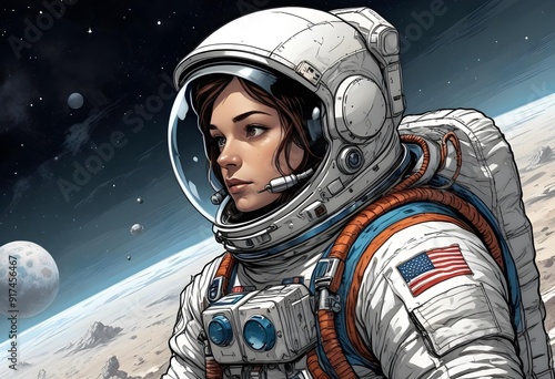 Astronaut vector design for using business.