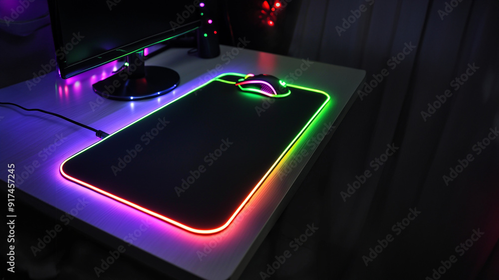 Mousepad mit RGB Randbeleuchtung für die Computer Spieler Szene Mousepad mit RGB Randbeleuchtung für die Computer Spieler Szene