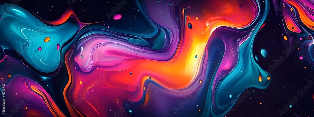 Abstract background with colorful liquid shapes and fluid patterns, glowing colors and dynamic forms. The illustration depicts an artistic background for design Abstract background with colorful liquid shapes and fluid patterns, glowing colors and dynamic forms. The illustration depicts an artistic background for design
