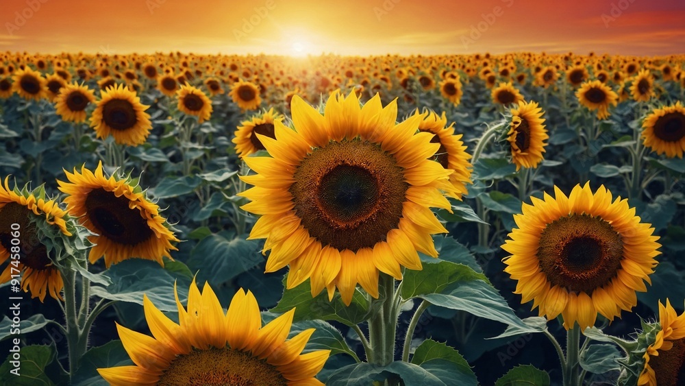 Fototapeta premium Field of sunflowers