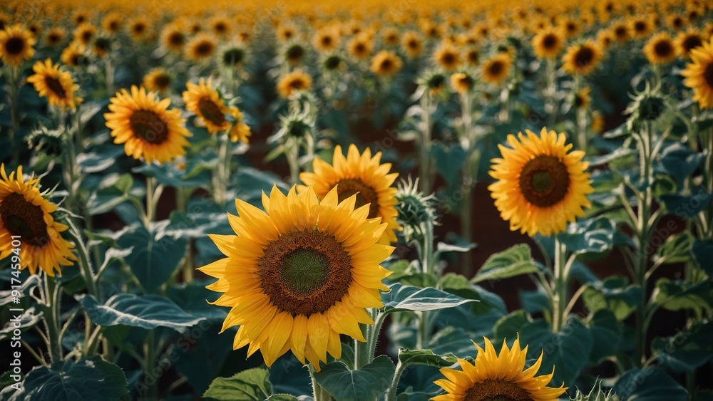 Fototapeta premium Field of sunflowers