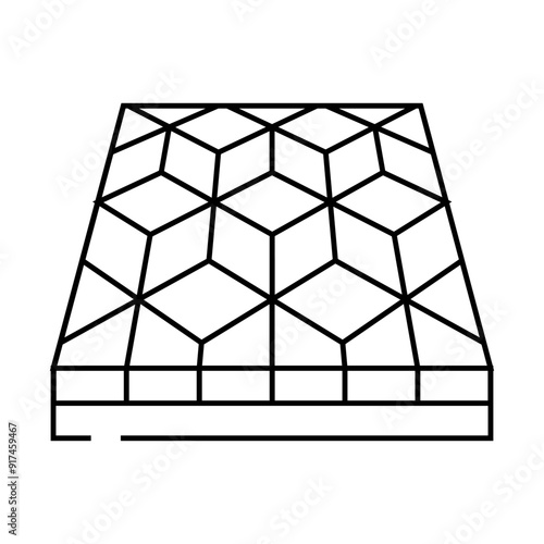 mosaic floor line icon vector. mosaic floor sign. isolated contour symbol black illustration