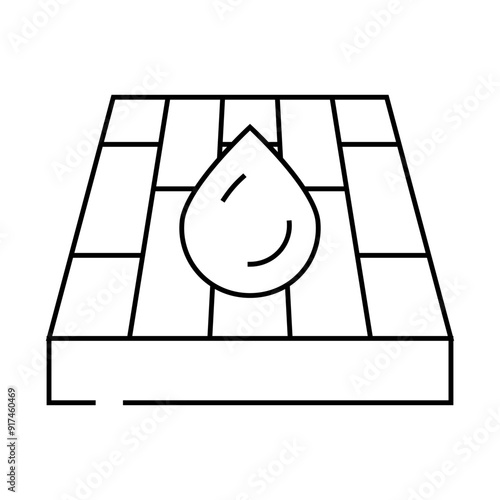 waterproof layer floor line icon vector. waterproof layer floor sign. isolated contour symbol black illustration