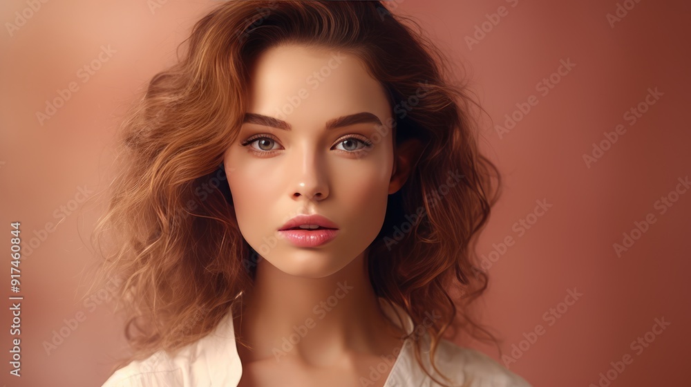 Confident Young Woman with a Serious Expression and Attractive Features Confident Young Woman with a Serious Expression and Attractive Features