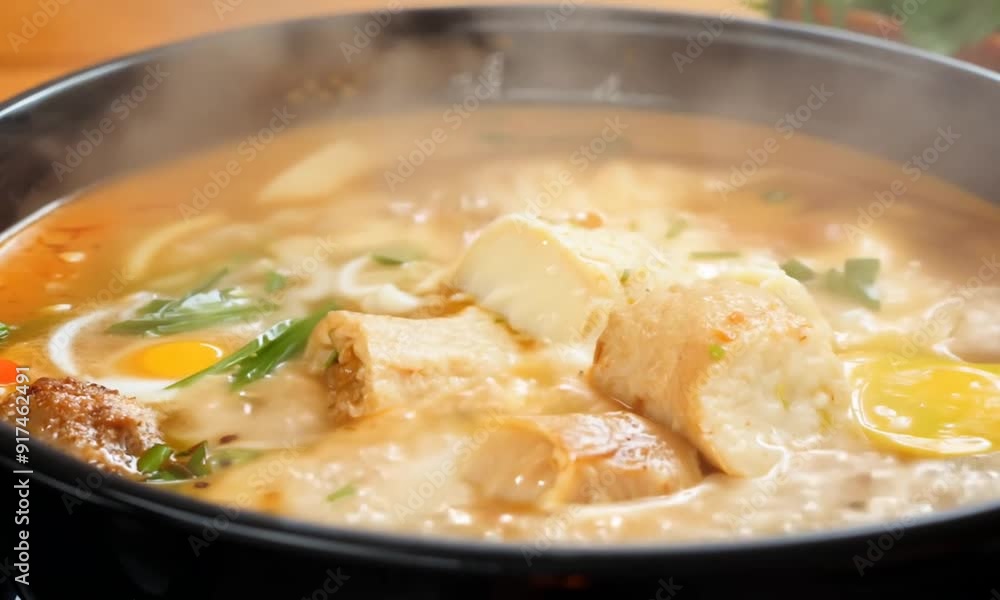 Delicious Steaming Bowl of Japanese Udon Noodles Delicious Steaming Bowl of Japanese Udon Noodles