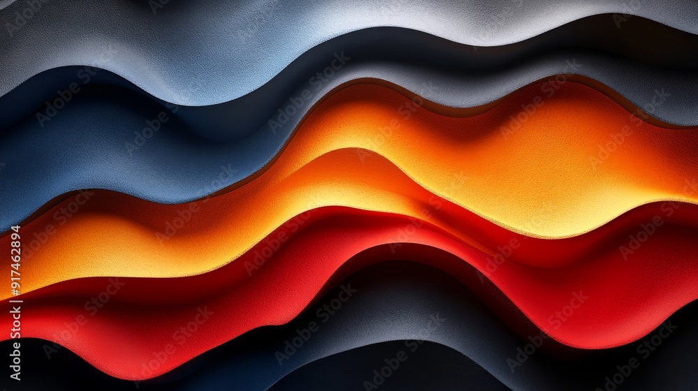 A series of colorful waves made of paper A series of colorful waves made of paper