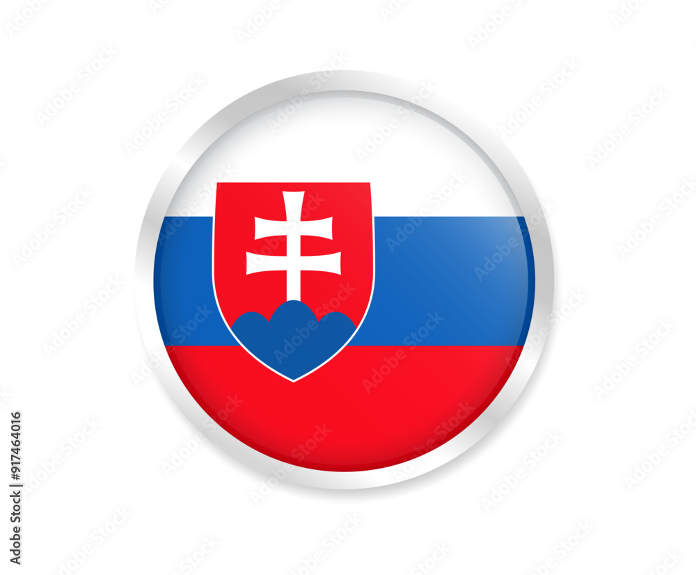 Fototapeta premium Flag of Slovakia. Round flag. Flag icon. Circle flag icon logo vector illustration EPS
