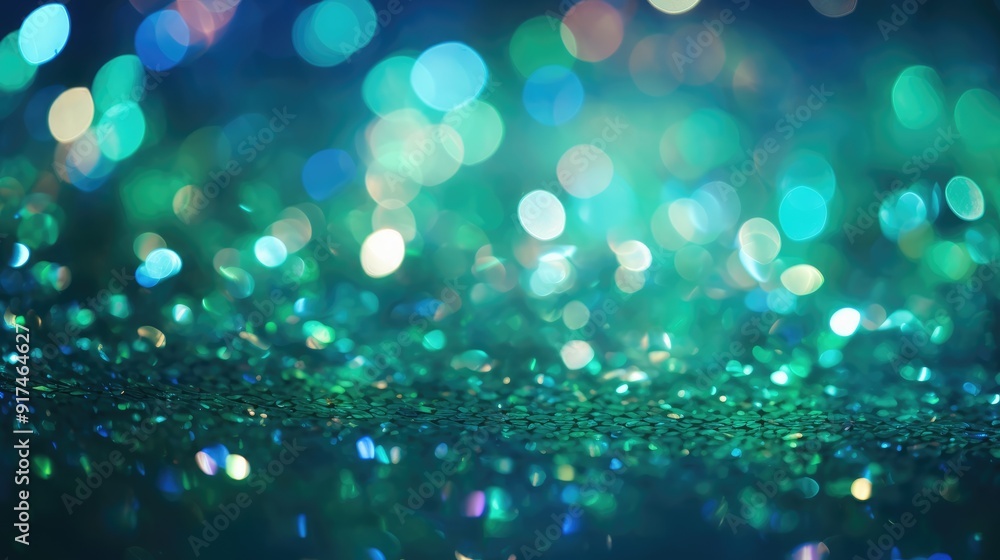 Abstract glowing lights in vibrant colors illuminate a defocused blue background. Abstract glowing lights in vibrant colors illuminate a defocused blue background.