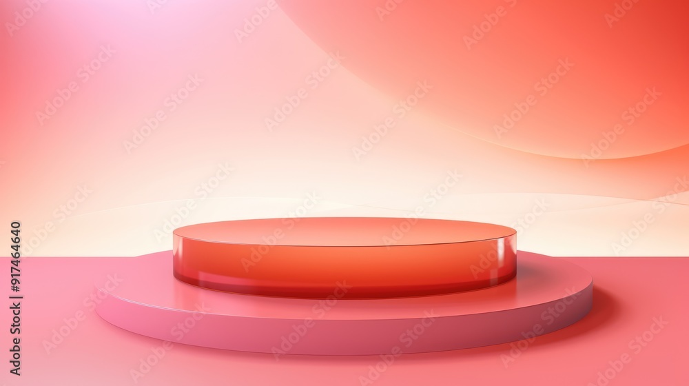 podium background Vibrant pink and red abstract circle in a cityscape. podium background Vibrant pink and red abstract circle in a cityscape.