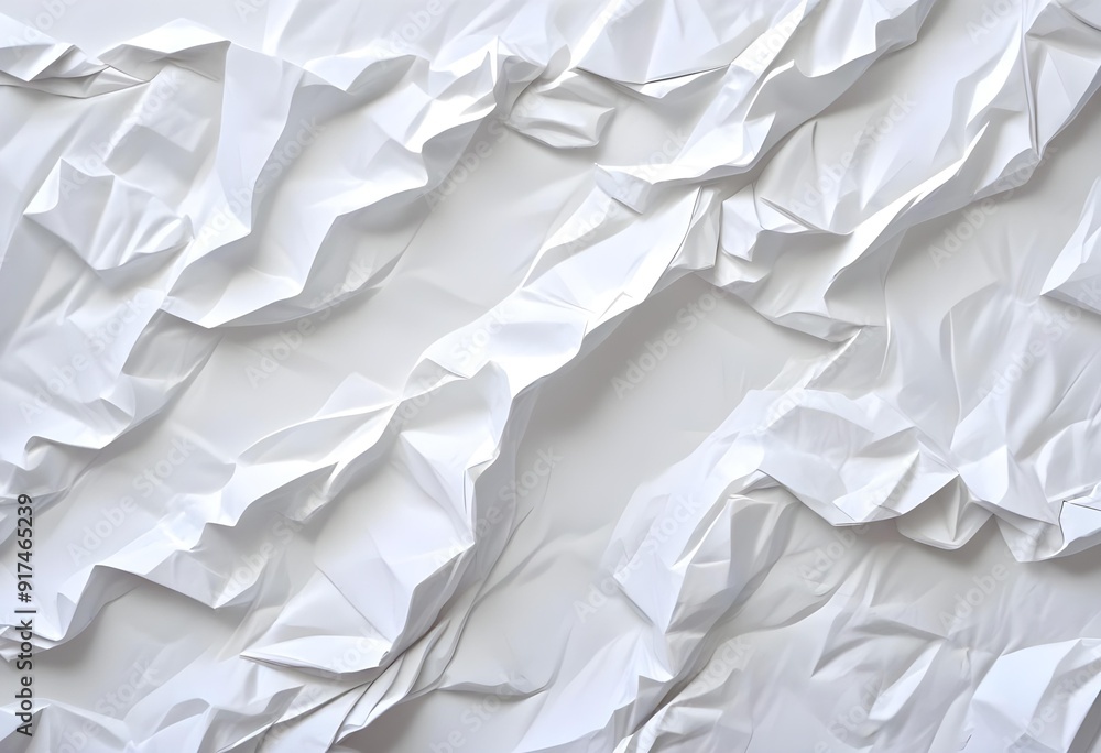 Fototapeta premium Crumpled white paper texture