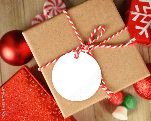Santa Gift Tag Box Present Mockup Display