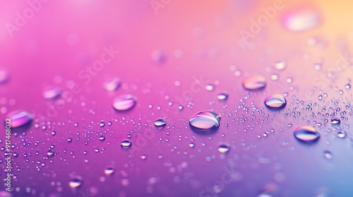 Close-Up Macro Shot of Water Droplets on a Leaf, Capturing Detailed Reflections and Natural Beauty