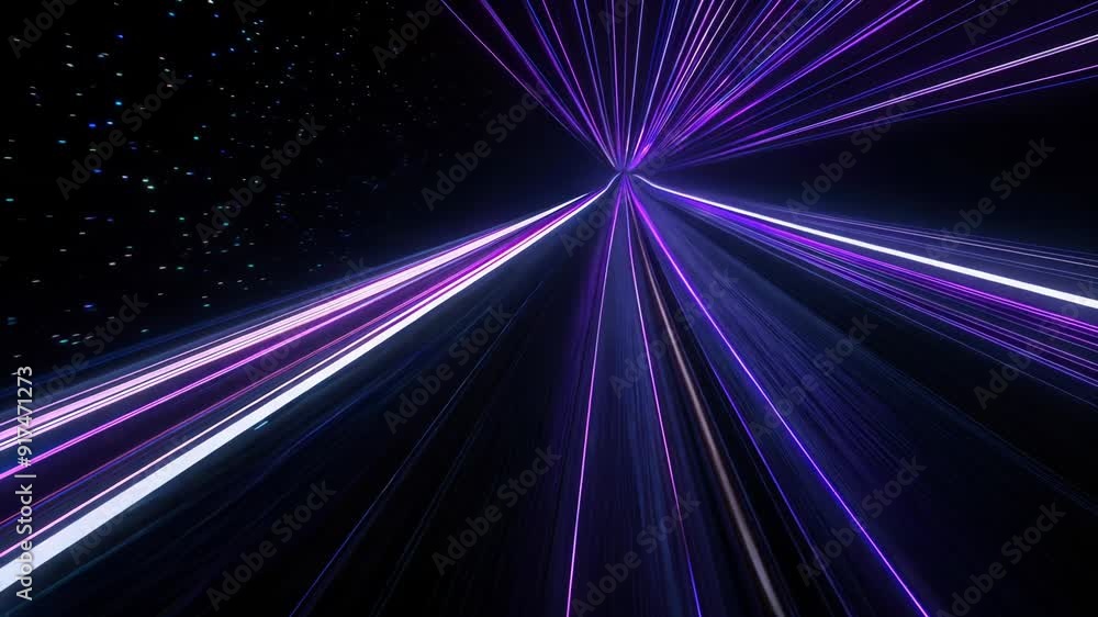 Colorful light trails streaking through space Colorful light trails streaking through space