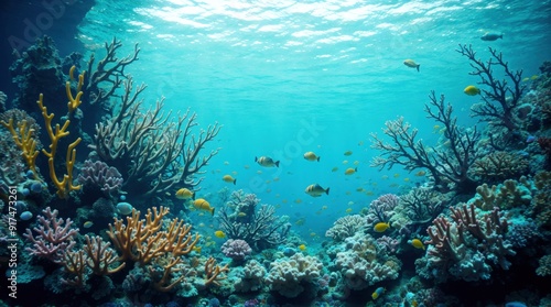 Wallpaper Mural Colorful marine life living among vibrant coral reefs in the underwater world Torontodigital.ca