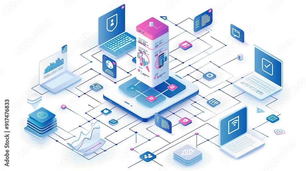 Dynamic Floating Chart Elements in Modern App Design Interface