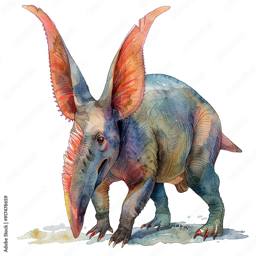 Obraz premium Aardvark watercolor fantasy animal cartoon isolated whitebackground