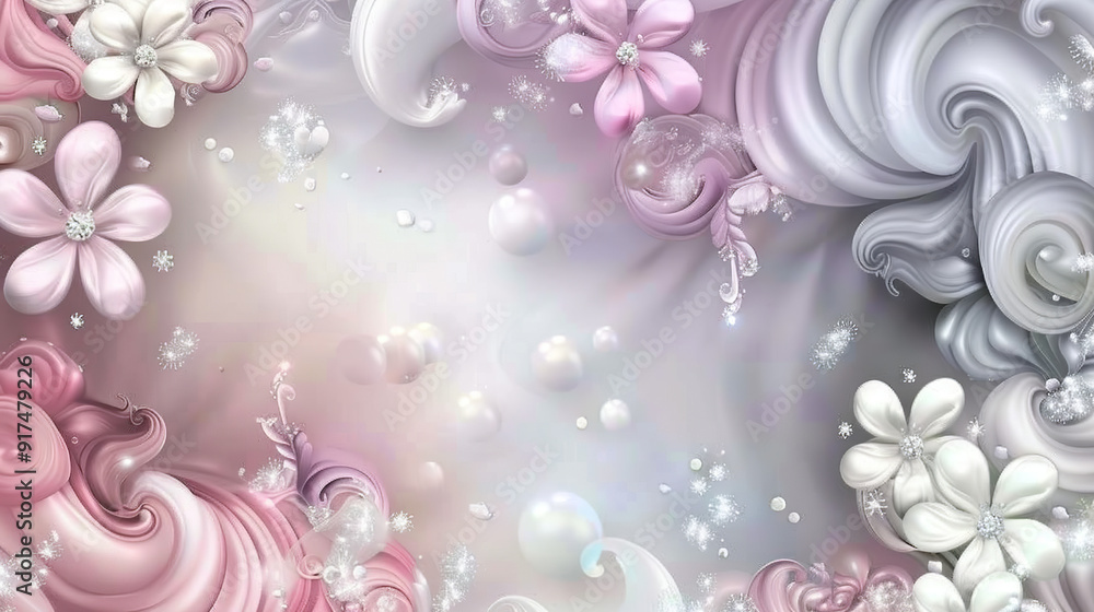 Romantic Floral Background with Soft Pink and White Flowers. Romantic Floral Background with Soft Pink and White Flowers.