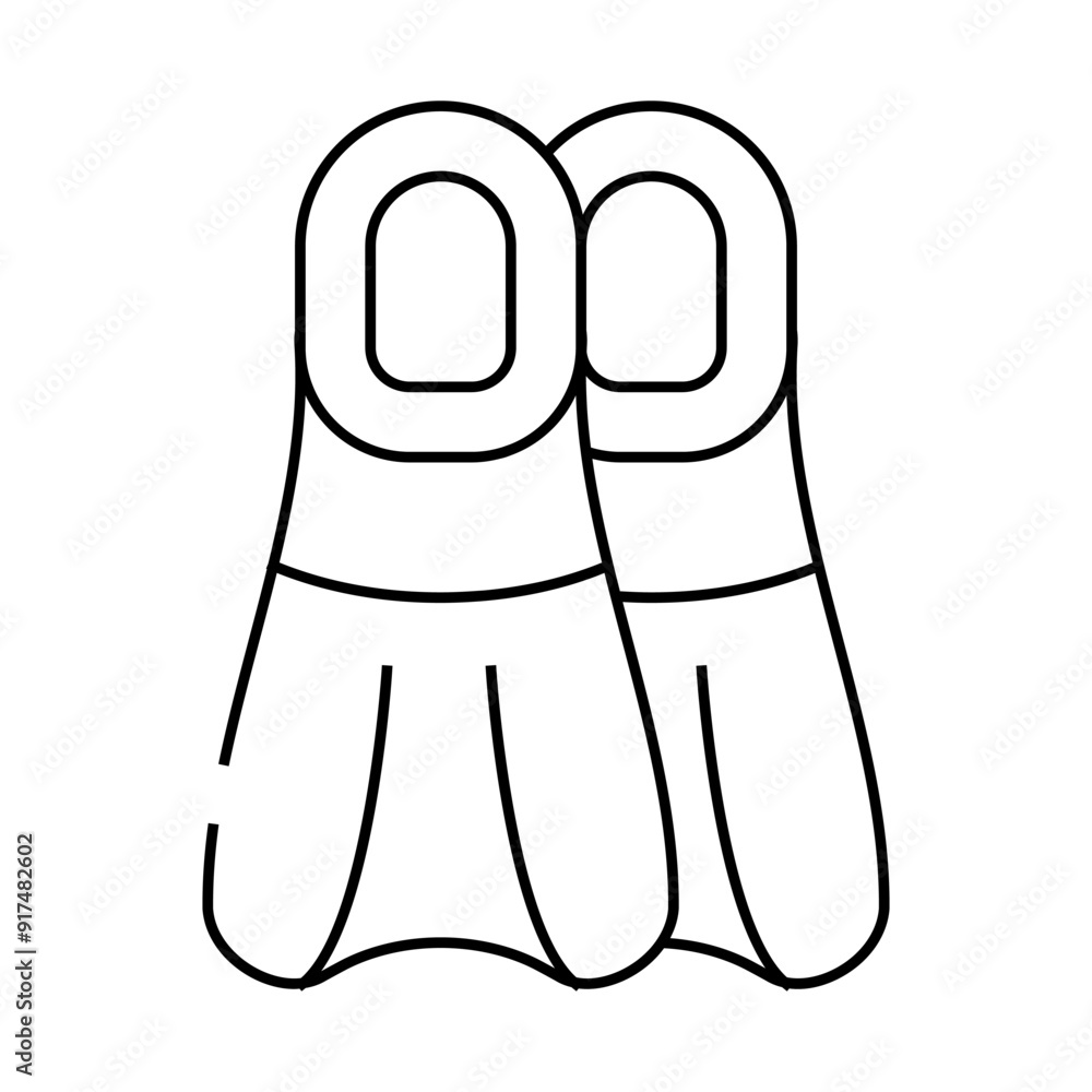 flippers for swimming line icon vector. flippers for swimming sign. isolated contour symbol black illustration