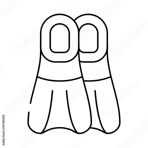 flippers for swimming line icon vector. flippers for swimming sign. isolated contour symbol black illustration