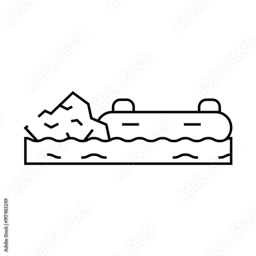 rafting water sport line icon vector. rafting water sport sign. isolated contour symbol black illustration