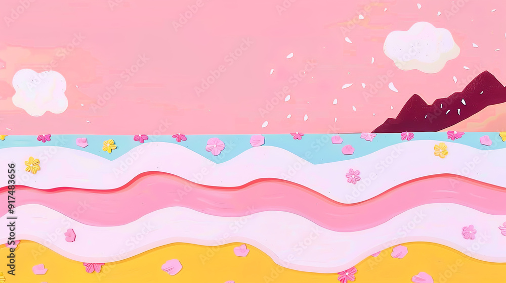 Pink and Yellow Wavy Abstract Design. Pink and Yellow Wavy Abstract Design.
