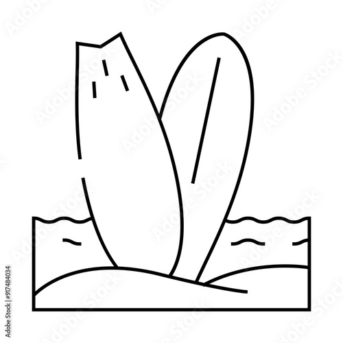 surfing water sport line icon vector. surfing water sport sign. isolated contour symbol black illustration