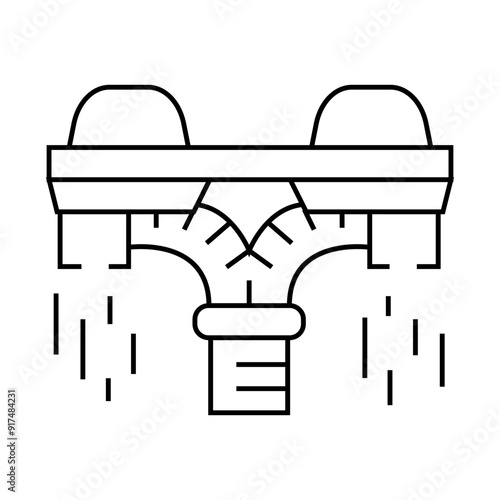 flyboard equipment line icon vector. flyboard equipment sign. isolated contour symbol black illustration