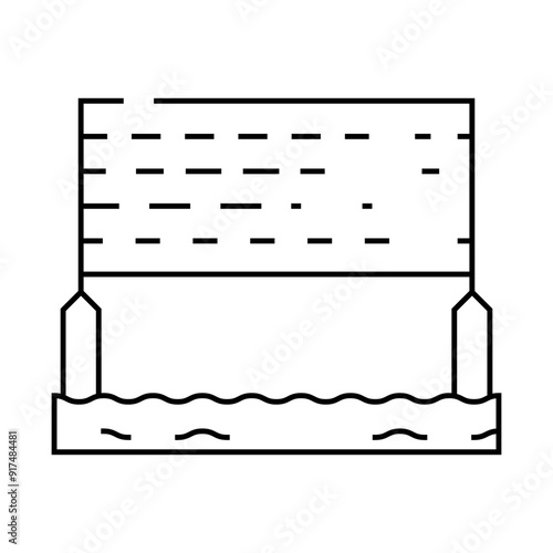volleyball on water line icon vector. volleyball on water sign. isolated contour symbol black illustration