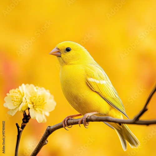 Canary isolated on colorful background photo