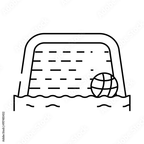 water polo line icon vector. water polo sign. isolated contour symbol black illustration