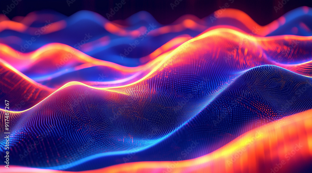 Digital Array with Pulsating Waves: Rhythmic and Vibrant Display Digital Array with Pulsating Waves: Rhythmic and Vibrant Display