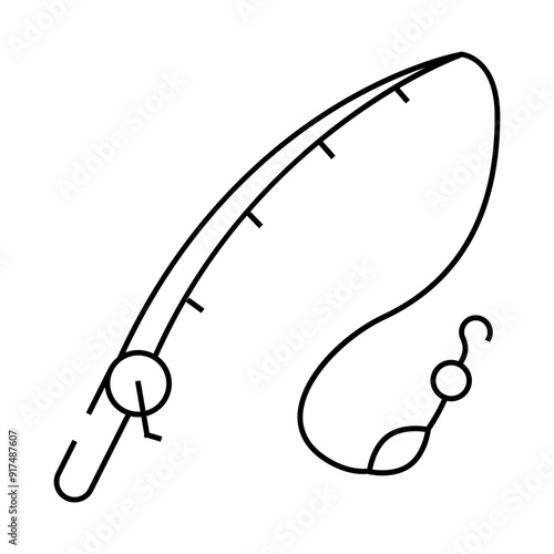 fishing water sport line icon vector. fishing water sport sign. isolated contour symbol black illustration