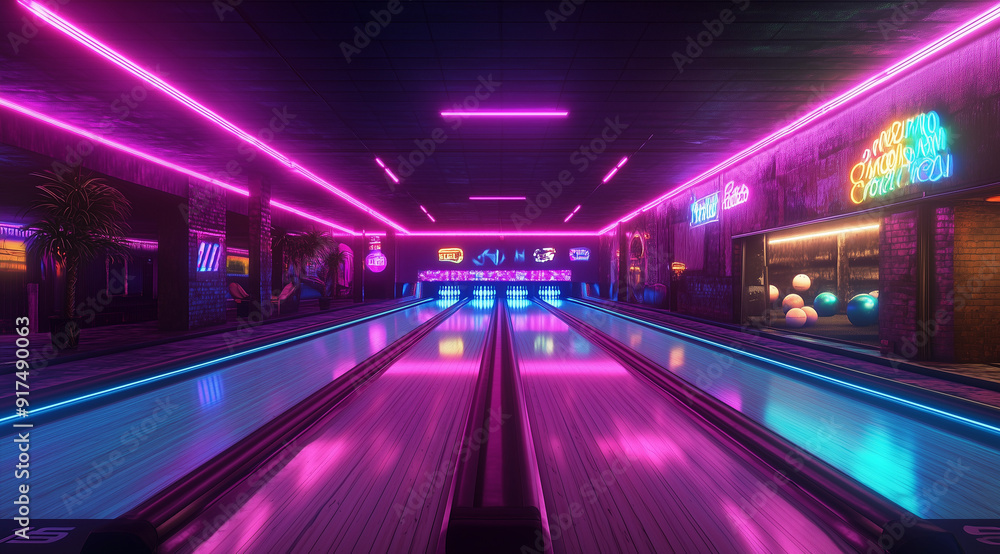Bowling Alley Ambiance: Neon Lights and Ultra-High-Definition Experience Bowling Alley Ambiance: Neon Lights and Ultra-High-Definition Experience