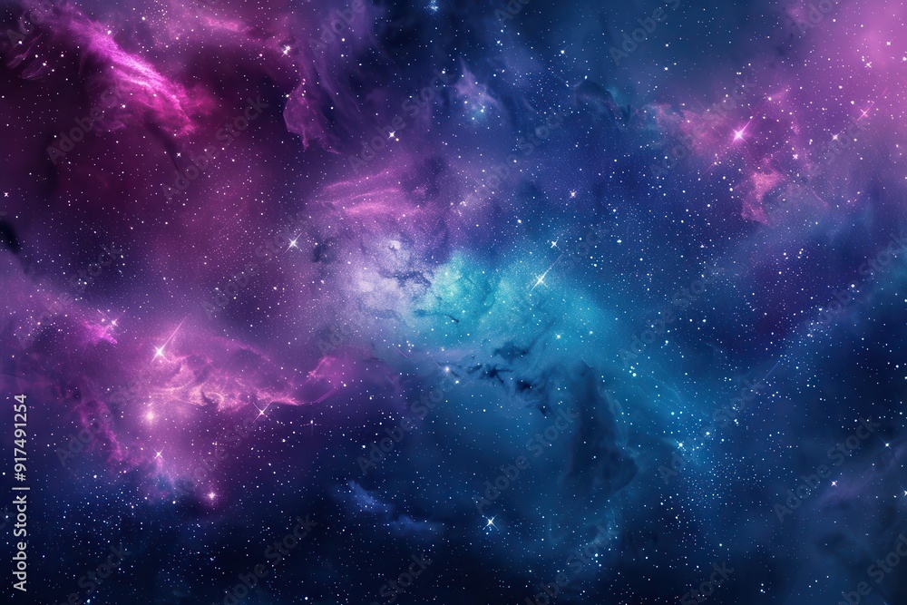 Fototapeta premium Glowing Nebula and Stars in the Cosmos