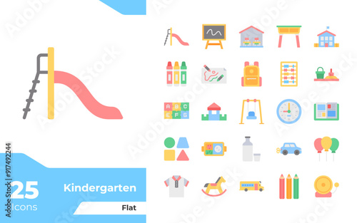 Kindergarten Flat Icons