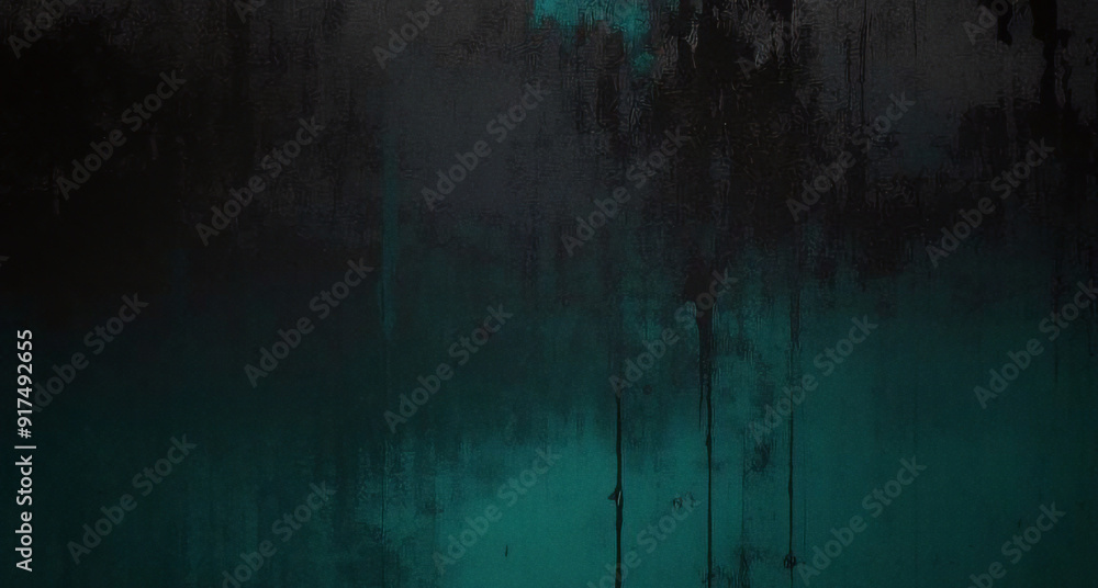 Fototapeta premium Seamless Glowing green black blue grainy background dark noise texture banner poster backdrop design copy space. Dark matte background with space for design. Toned fabric surface. Template. Empty