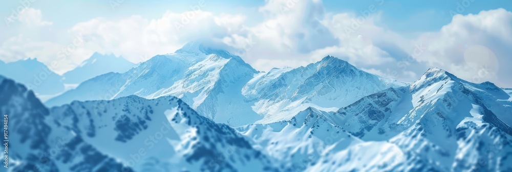A mountain range covered in snow A mountain range covered in snow