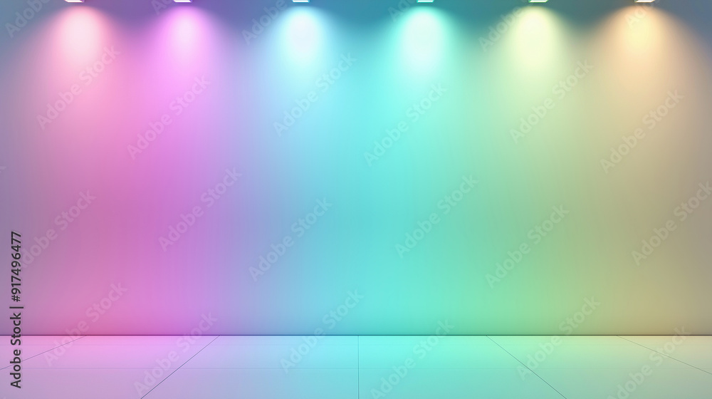 Blank background spotlights wall and floor, falling light, mixed colors, lantern reflection beige brown green pink purple dynamic energy. Product decoration, advertising presentation banners. Blank background spotlights wall and floor, falling light, mixed colors, lantern reflection beige brown green pink purple dynamic energy. Product decoration, advertising presentation banners.