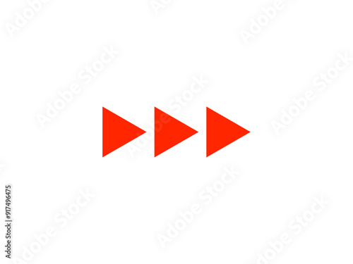 三連矢印三角素材：赤A