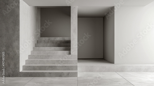 product backlight rendering hall evening parametric stone luxury wall perspective showroom interior gradient gray architecture concept 3d aluminum abstract nobody minimalist rendering concrete texture