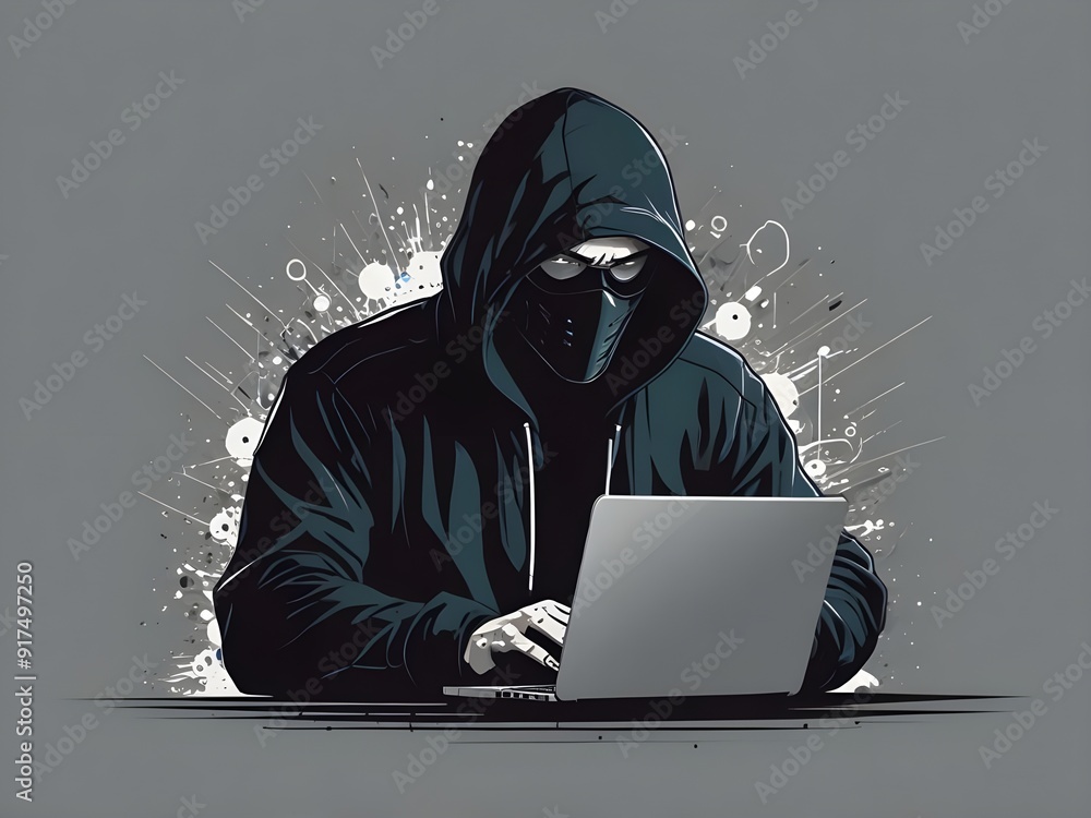 Hacker vector assets isolated flat simple style vector illustration. Generative AI. Hacker vector assets isolated flat simple style vector illustration. Generative AI.