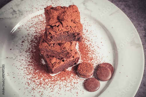 brownie de chocolate, deliciosos brownies de chocolate,  photo